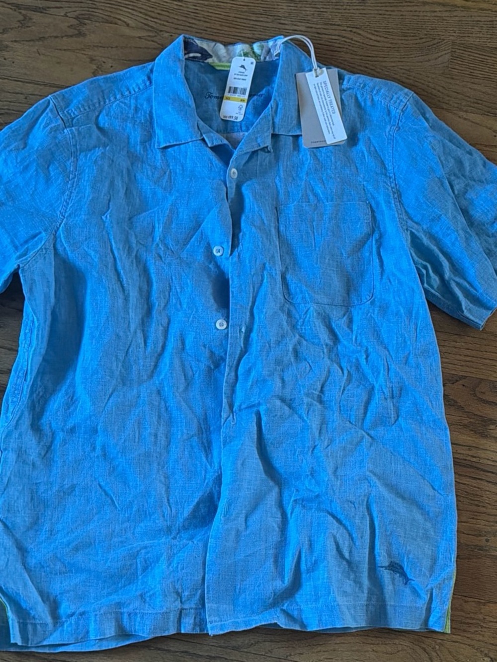 Tommy Bahama Light Blue Short Sleeve Casual Button-Down Shirt